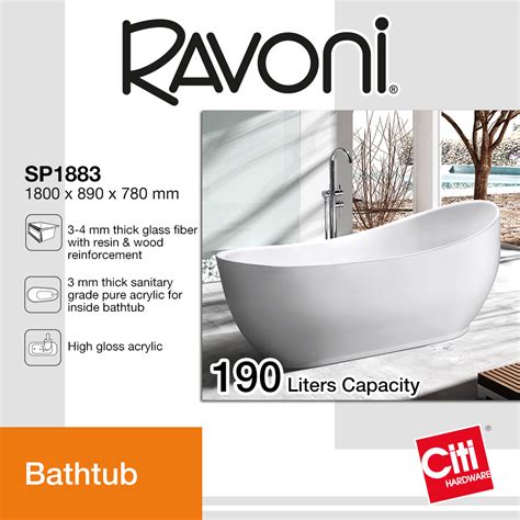BATHTUB RAVONI SA 1800X890X780MM SP1883 .